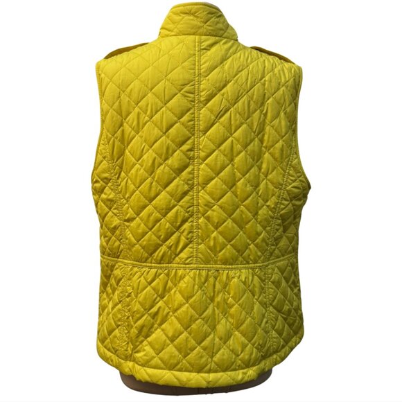 NEW Talbots Quilted Fleece Lined Utility Vest Yellow Size: XL - Picture 5 of 6